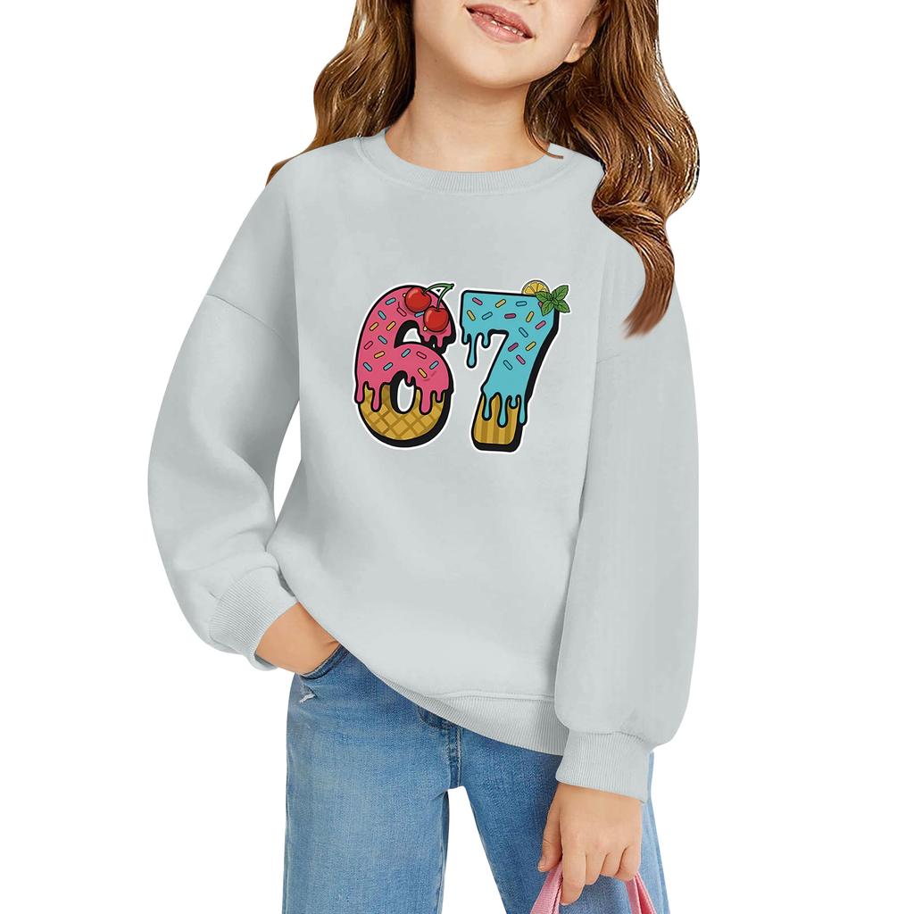 Kinder Langärmeliger Lockerer Pullover Buchstabenbedrucktes Kapuzensweatshirt
