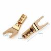 WYVERN AUDIO HIFI Copper Y-Lug Terminals (Set of 4 or 8) L-Shaped Solderless Spade Plugs (Y-Lug Plugs) with Gold-Plated 4.2mm Cable Sockets (Set of 4,