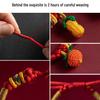 Red Rope Choker with Threadable Beads, Baby Pendant, and Padlock - Handmade Weaving