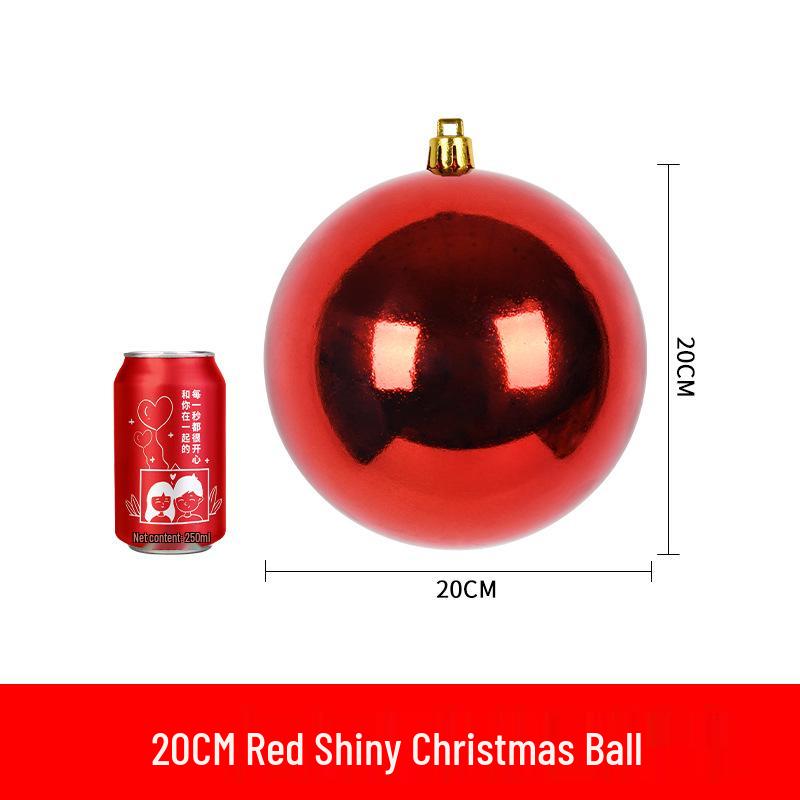 Red Shiny & Matte Glitter Christmas Ball Ornaments - Plastic Hanging Decorations (6-30cm) for Festival Scenes
