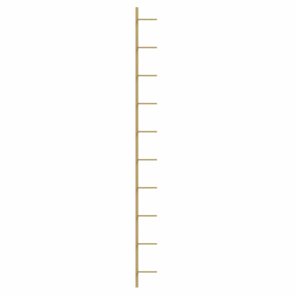 Vidaxl Wall Mount For 10 Wine Bottles, Gold, Metal