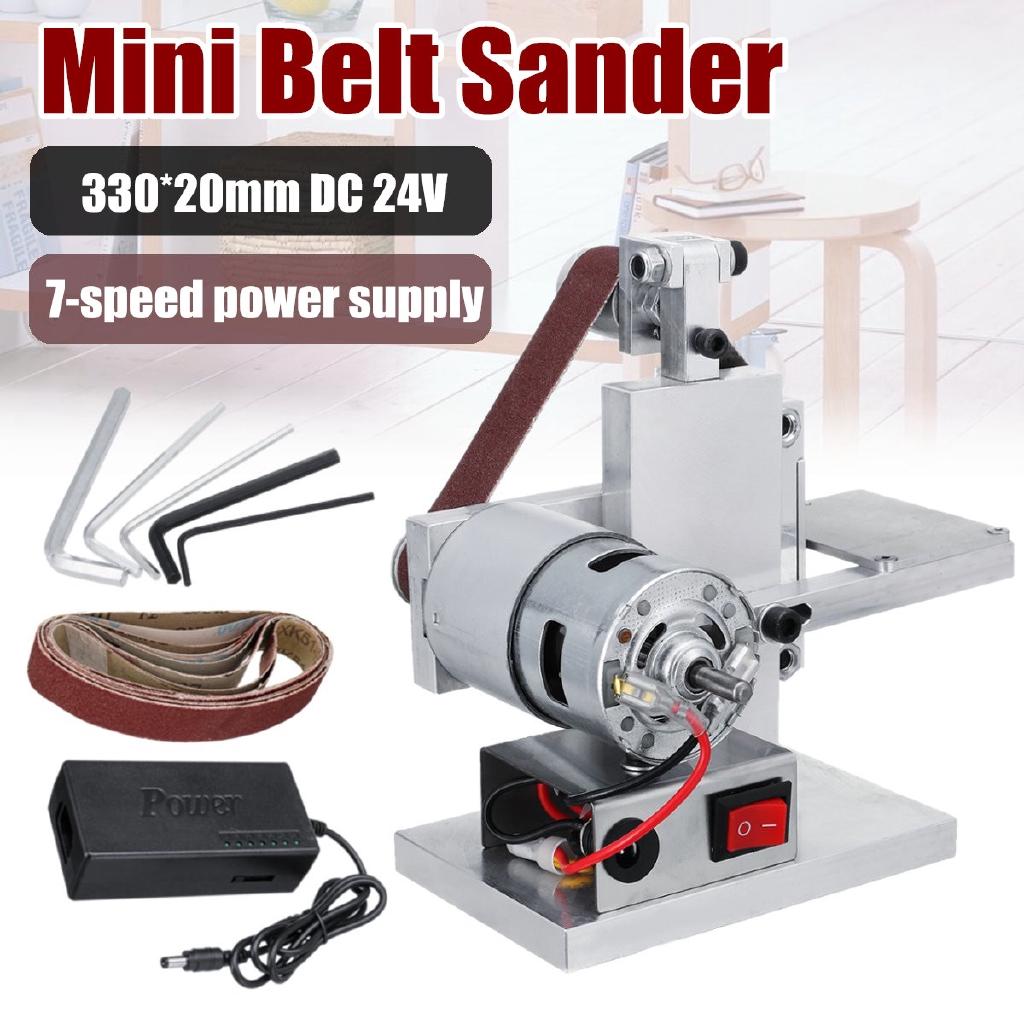 330x20MM DIY Belt Sander Machine Mini Sanding Grinding Sharpening With 7-speed Speed Control Power Supply