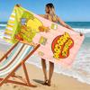 Orange Moo-Cow Cartoon Print Beach Towel, Large Soft Quick Dry Towel for Beach Camping Swimming