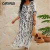 Plus Size Summer Women's Cover-Ups Bohemian Long Dress Seaside Holiday Beach Cover Up Swimwear Outer Shirt