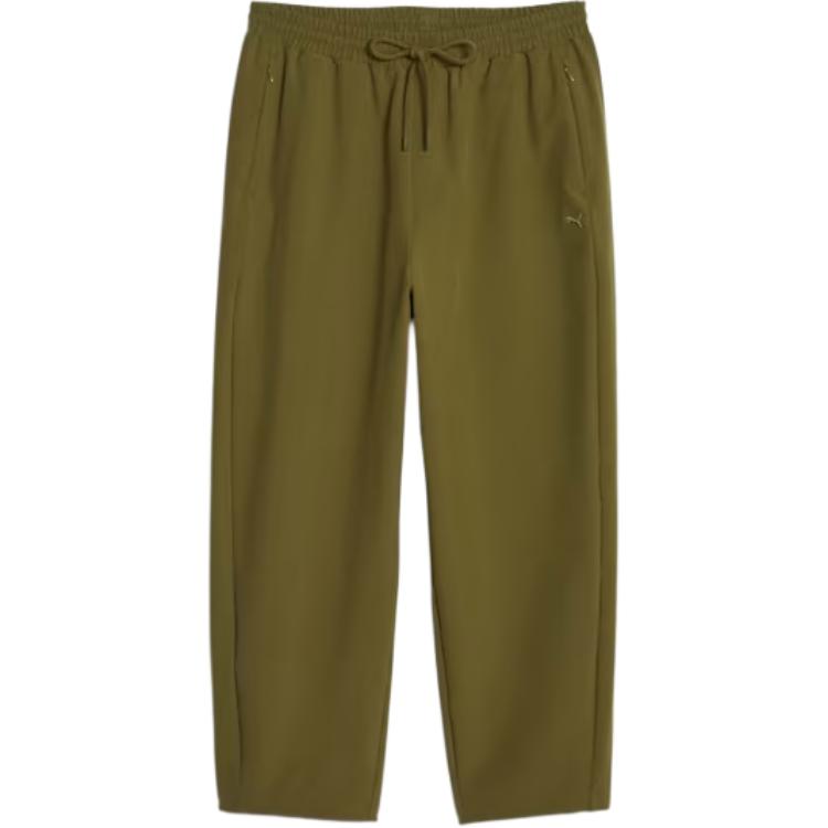 

Puma Yona Loose High-Waisted Drawstring Solid Color Versatile Nine-Point Casual Pants Women bottoms Olive-Brown 620833-52 M