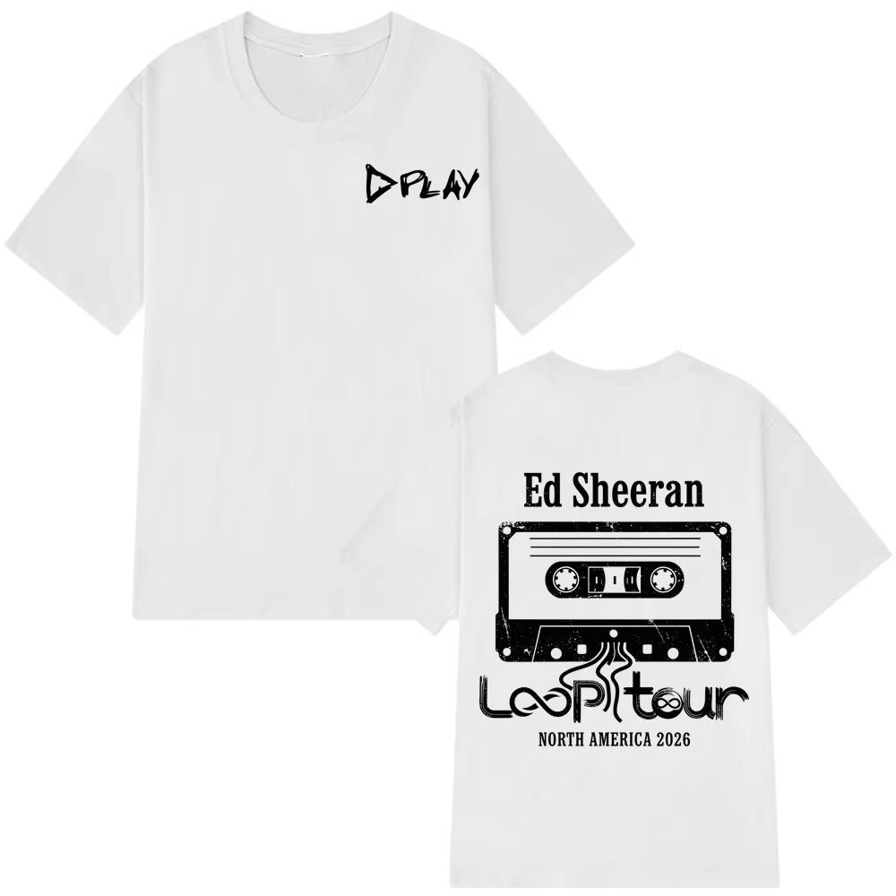Ed Sheeran Loop Tour 2025 Vintage Graphic Tees Men Women Fashion Clothing T-shirt Short-sleeved Cotton Casual Harajuku T-shirts