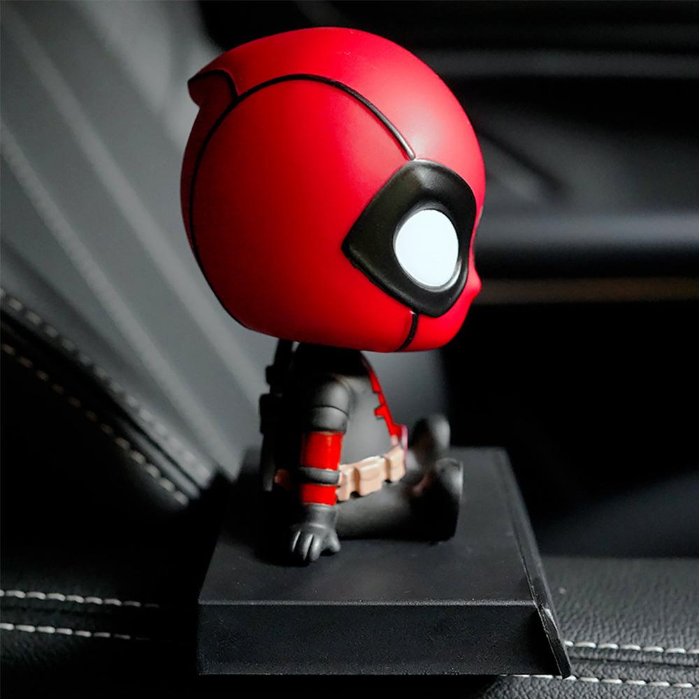 1X Deadpool Shaking Head Phone Bracket Car Dashboard Decorative For Toy Gifts