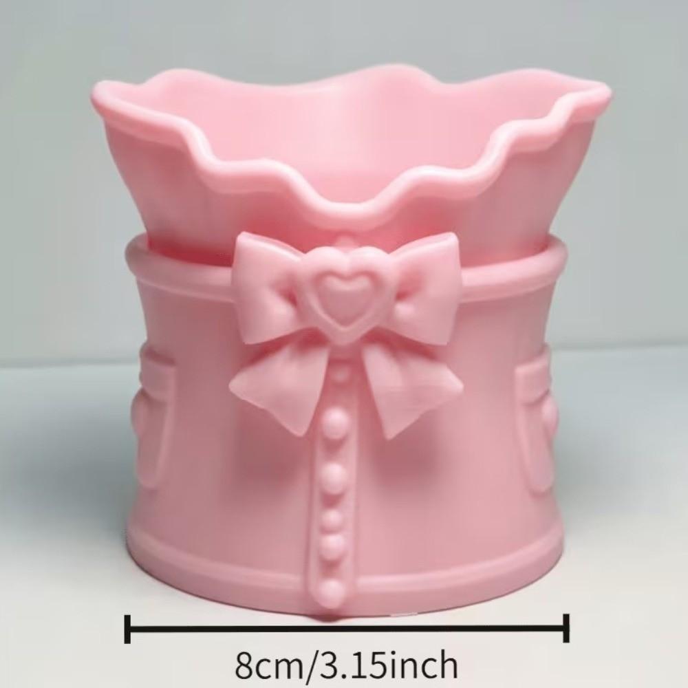 Ornament Bowknot Pen Holder Funny Pencil Rack Storage Display Shelf Desktop Organizer  Student