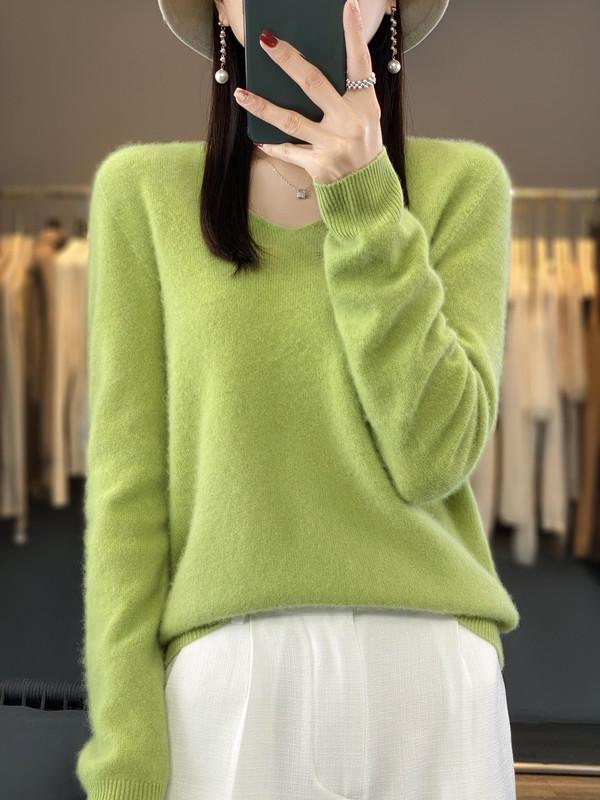 Dámský kašmírový svetr Kašmír Qinghe 30% kašmír 70% vlna podzimní a zimní pulovr hřejivý a módní