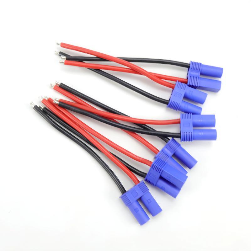 EC5 Single Head 10cm Male/Female Tinned Silicone Wire for Model Aircraft Battery Accessories.