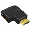 HDMI Adapter, A/M To A/F 90° Angled, Flat, 4K/30 Hz, Black