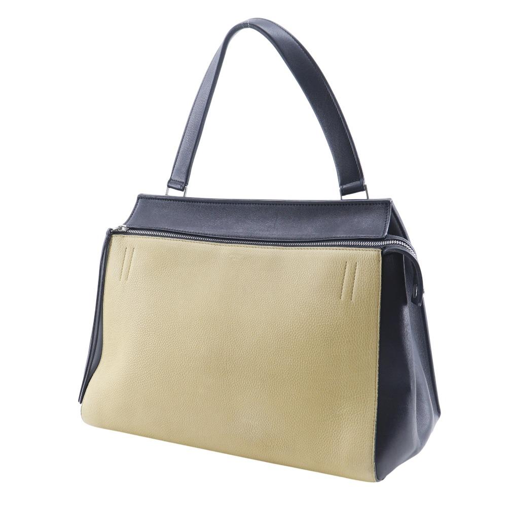 CELINE Edge medium Shoulder Bag Handbag By color Black / beige leather Women Used