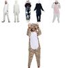 Gemütlicher Unisex Erwachsenen Tier Flanell Onsie Kostüm Pyjama mit Seitentaschen