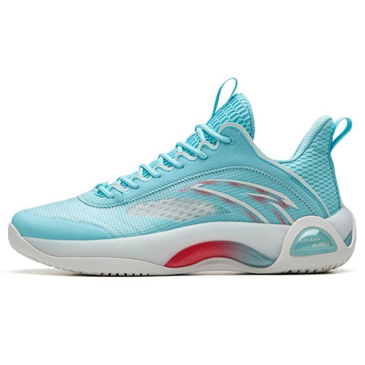 New ANTA Cement Bubble 2.0 Basketball Shoes Men Low Top Light Blue/ANTA White 112231611-1
