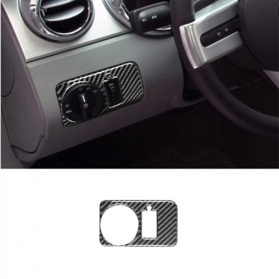 Carbon Fiber Headlight Switch Interior Cover Trim For Ford Mustang 2005-2008