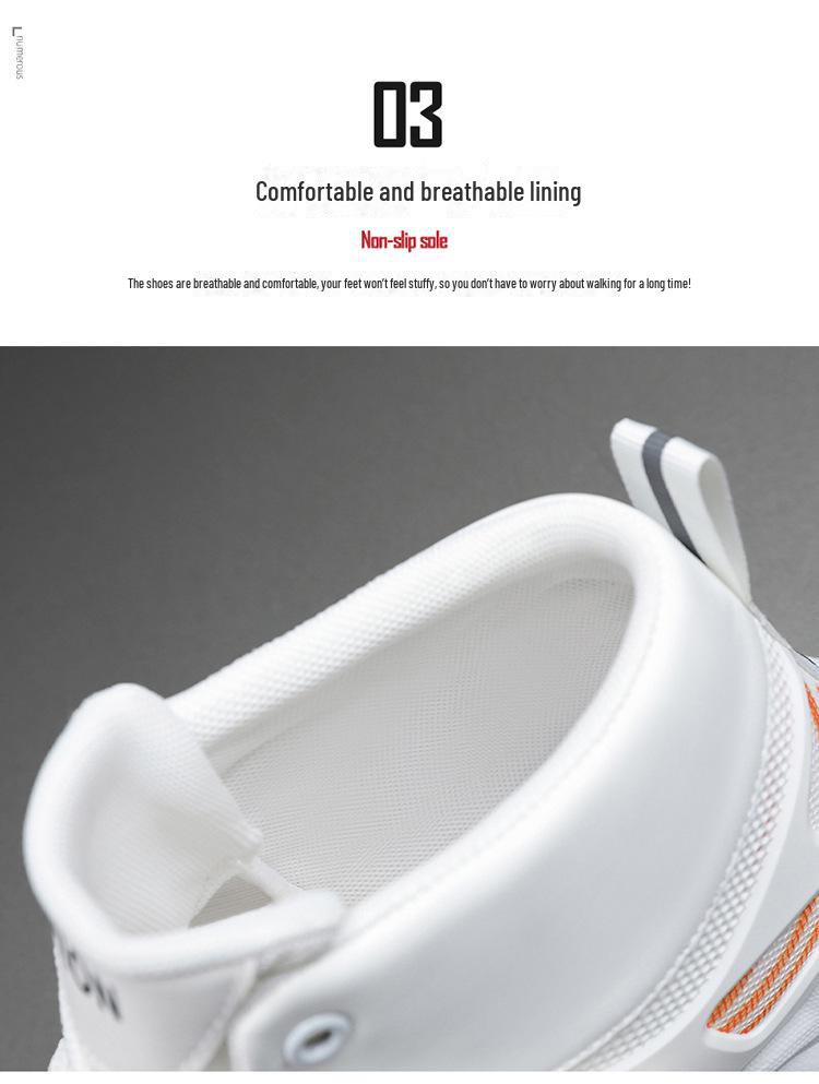 Men's Trendy Breathable High-Top Mesh Sneakers - Casual All-Match Thick-Soled Dad Shoes for Autumn