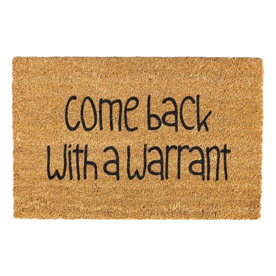 Funny Entrance Rug Come Back with A Warrant Doormat Rustic Anti-slip Floor Mat for Home Farmhouse Front Door Entryway Decoration