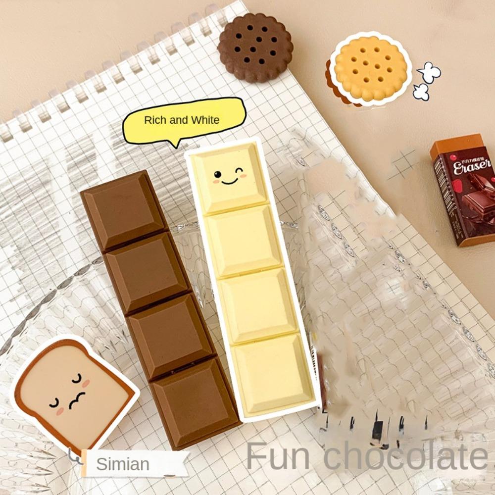 Stationery Biscuit Bread Eraser Chocolate Simulation Food Eraser Students Accessories