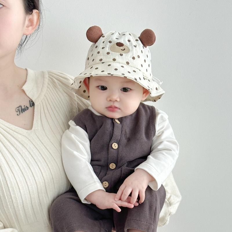 Baby Hat Spring and Autumn Thin Style Cute Cartoon Sun Protection Fisherman Hat Boy and Girl Baby Baby Baby Age Basin Hat Day