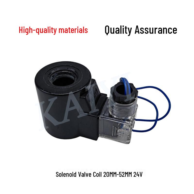 Excavator Solenoid Valve Coil, 20MM Inner Hole, 52MM Height, Square DC12V, Three-Pin with Relay