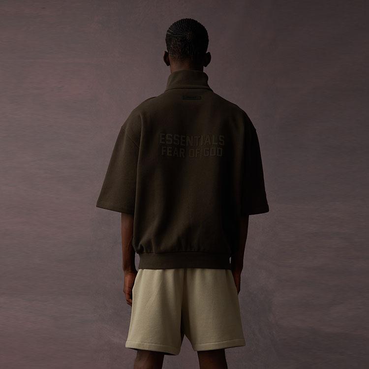 Fear of God Essentials Drop 2 SS23 Long Sleeve Half-Zip Mid-Length Sweatshirt Men Tops Off-Black 192BT224310F