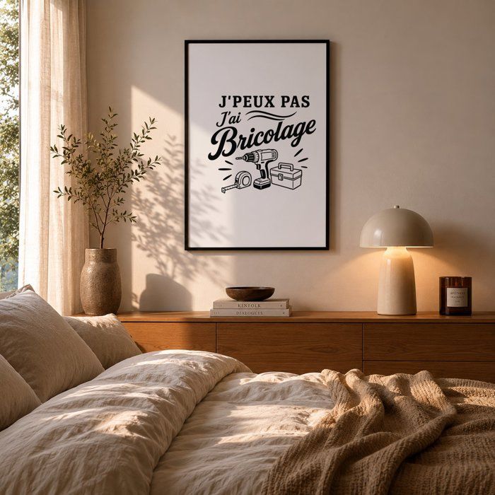 Affiche - PLANETEE - J'peux pas minimaliste - 'J’peux pas j’ai Bricolage' - Papier photo ILFORD 310 g/m² perlé - A4/A3/A2