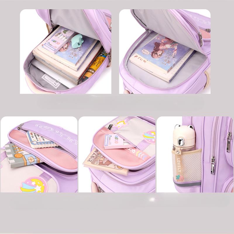 Children's Backpack Girls  Reduce Burdens  Multi Layer School Bags  Boys' Primary School Spine Protection