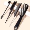4cs Hair Brush Set Edges Control Brush,Ratted Tail Comb,Bristles Hair Brush Detangler Brush Wide Tooth Comb Travel Home