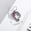 New Red Pomegranate Earrings Womens Fashion Retro Antique Silver Earrings Accessories