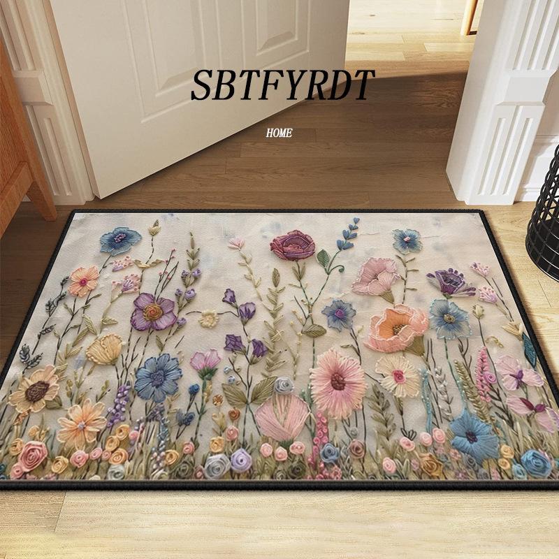 60*90cm Cute Animal Printed Crystal Velvet Floor MATS, Cute Animal Bathroom Anti-slip Floor MATS, Holiday Decoration Living Room and Bedroom Door MATS