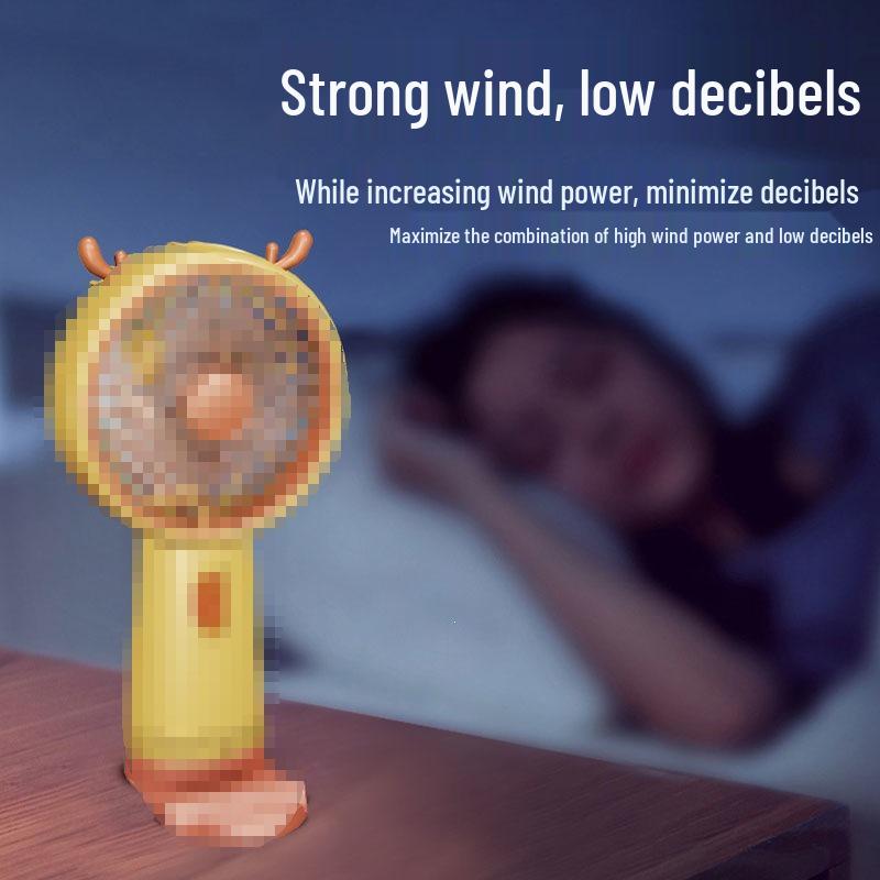 2024 Portable Cartoon USB Handheld Fan with Phone Stand