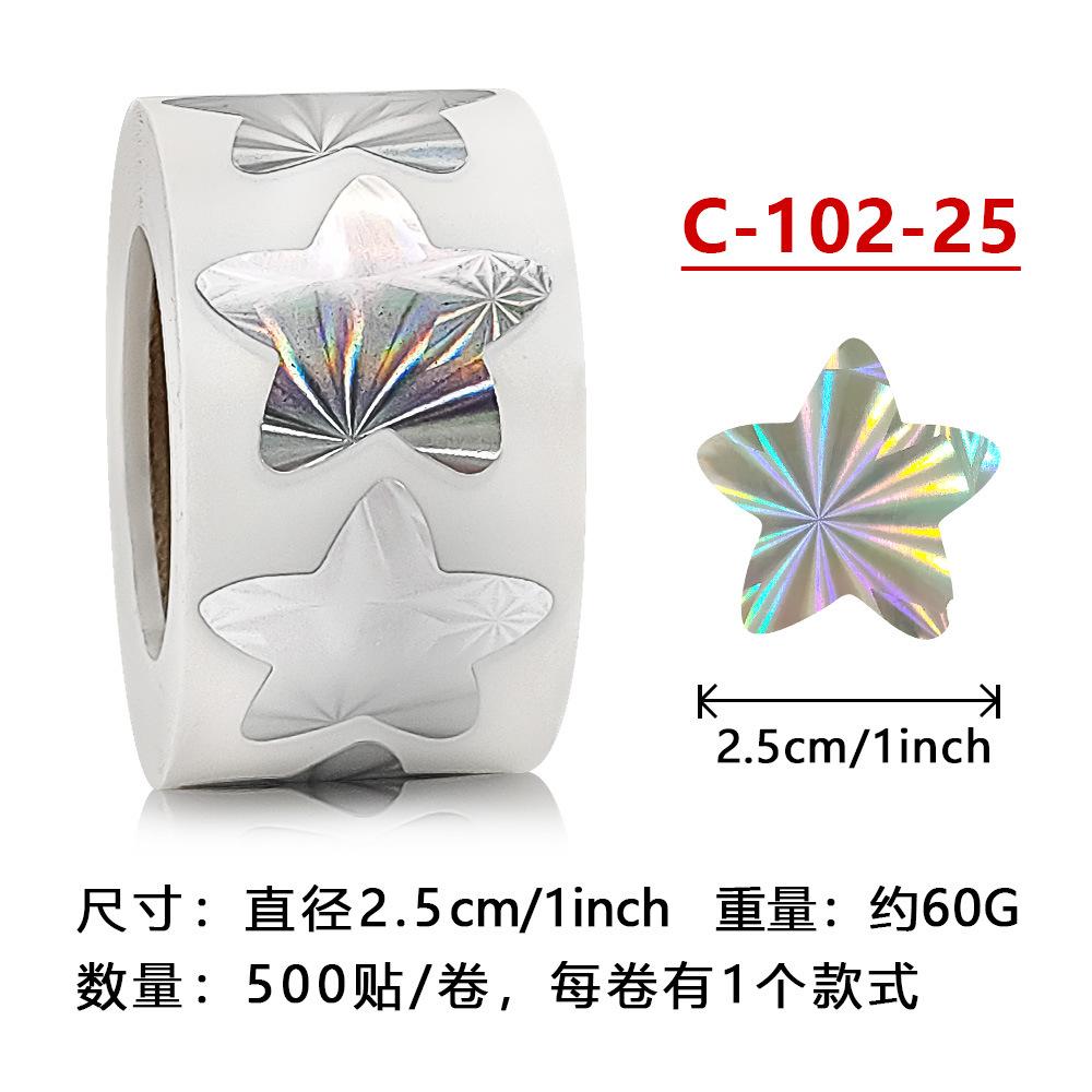 500pcs Colorful Star Adhesive Holographic Star Stickers Scrapbook Sticker Roll Labels For Kids DIY Gift Kids Reward School Craft