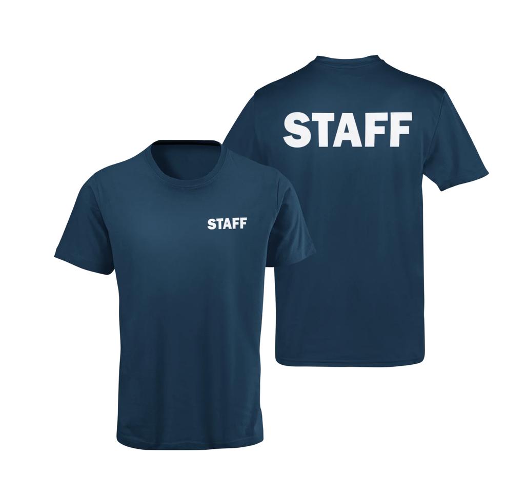 Simple Letter Printed "Staff" Uniform T-Shirt. Summer Cotton O-Neck Short Sleeve Mens T Shirt New S-3XL