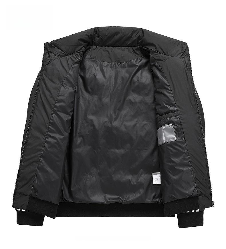 2023 Men's Slim Fit Stand-Up Collar Three-Bar White Duck Down Jacket for Couples