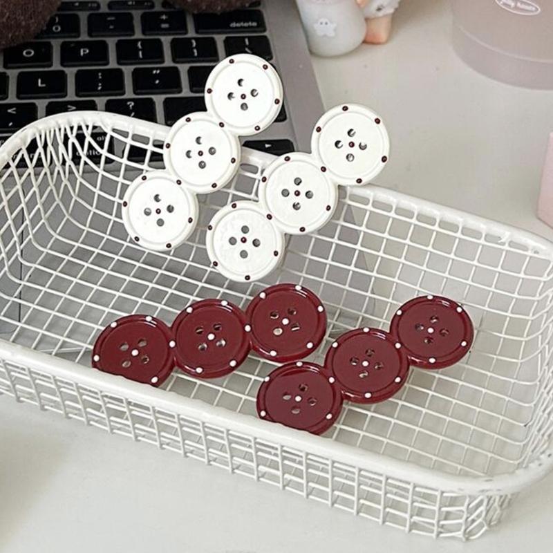 Stylish Triple Dot Hair Clip With Button Detail Nonslip Duckbills Design For Women Girls Korean Styles Fashion Accessories