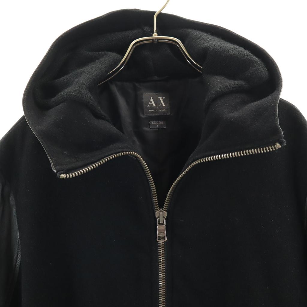 Armani Exchange Sheepskin Leather Hoodie Stajan S Black Men's Used