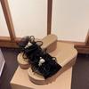 Summer Women's Slippers Open Toe Women's Summer Outdoor Beach Slippers Women's Wedge Sandals Bow
