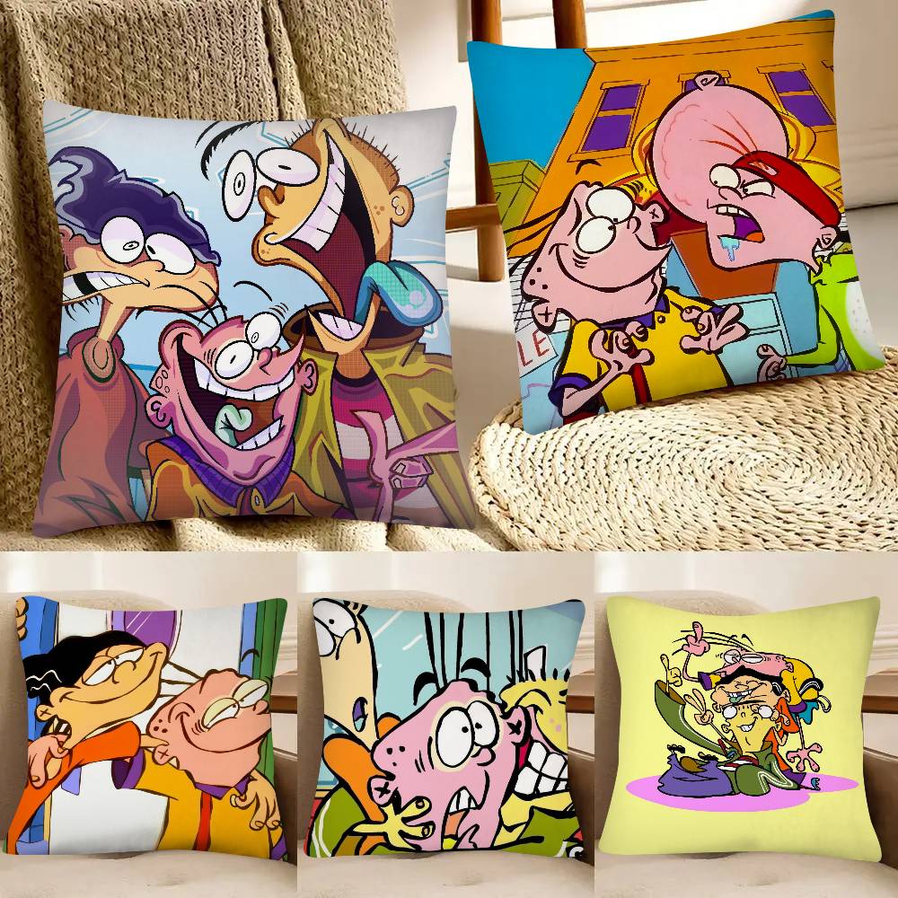 Cartoon Ed Edd N Eddy Pillow Case Fashion Square Pillowcase Bedroom Sofa Room Ins Decoration Leisure