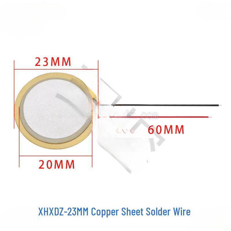 Piezoelectric Ceramic Buzzer with Aluminum Solder & Copper Lead, Diameter Options: 12/15/18/20/27/35/50MM