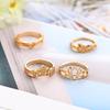 7 Pcs / Set New Arrival Flower Gemstone Carved Ring Set Bohemian Vintage Jewelry Women Accessories