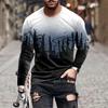 Retro Graffiti 3D-Druck Sommer Herren Rundhals-T-Shirt Lässiges Langarm-T-Shirt Übergroßer Pullover Modetrend Herrenbekleidung
