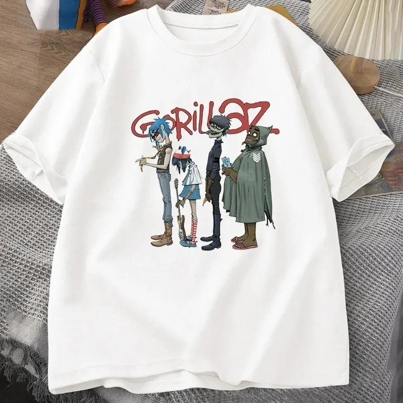 Music Band Gorillaz PUNK ROCK T Shirt Unisex Unisex Summer 90s O-neck Cotton Short Sleeve T-shirts Clothes Vintage Y2K Clothing Tee