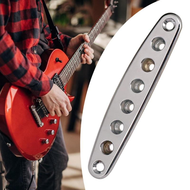 Zinc Alloy Guitar String Thru Body Plate Guitar Bridge String Thru Body Ferrules Bushing Plate String Through Plate