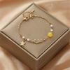 Star Moon Gold Color Bracelet for Women Girls Zircon Pearl Beaded Chain Geometric Elegant Fashion Jewelry Lucky Birthday Valentine Gift