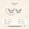 Silver Gradient Oil Drop Butterfly Earrings, S925 Sterling Silver Fashion Jewelry