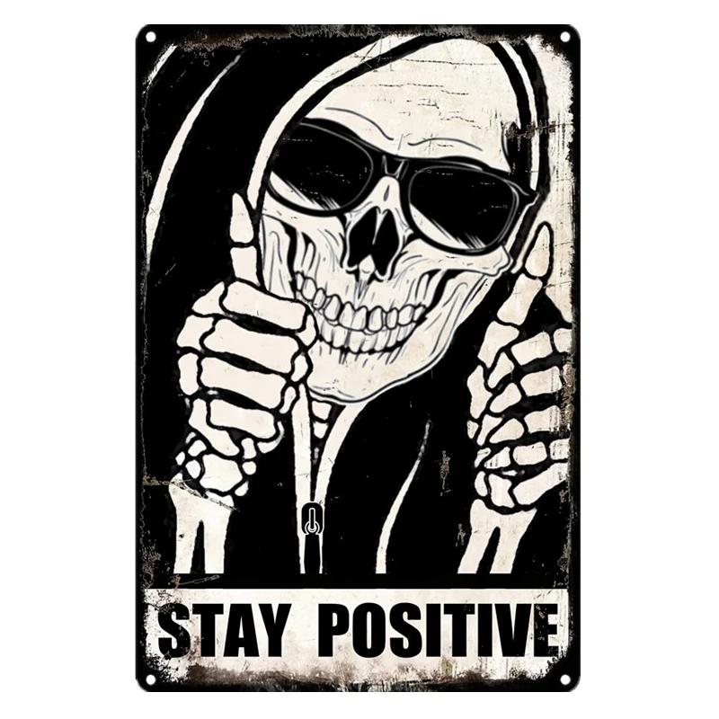 No SMOKING Vintage Metal Tin Sign Stay Postive Wall Stickers for Club Home Decor Warning Sign Gift TIKI Bar Art Posters