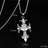 Vintage Hip Hop Sweater Chain Necklace: Flaming Cross Pendant Unisex.