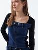 RENNESMIA Denim Patch Detail Top_Black
