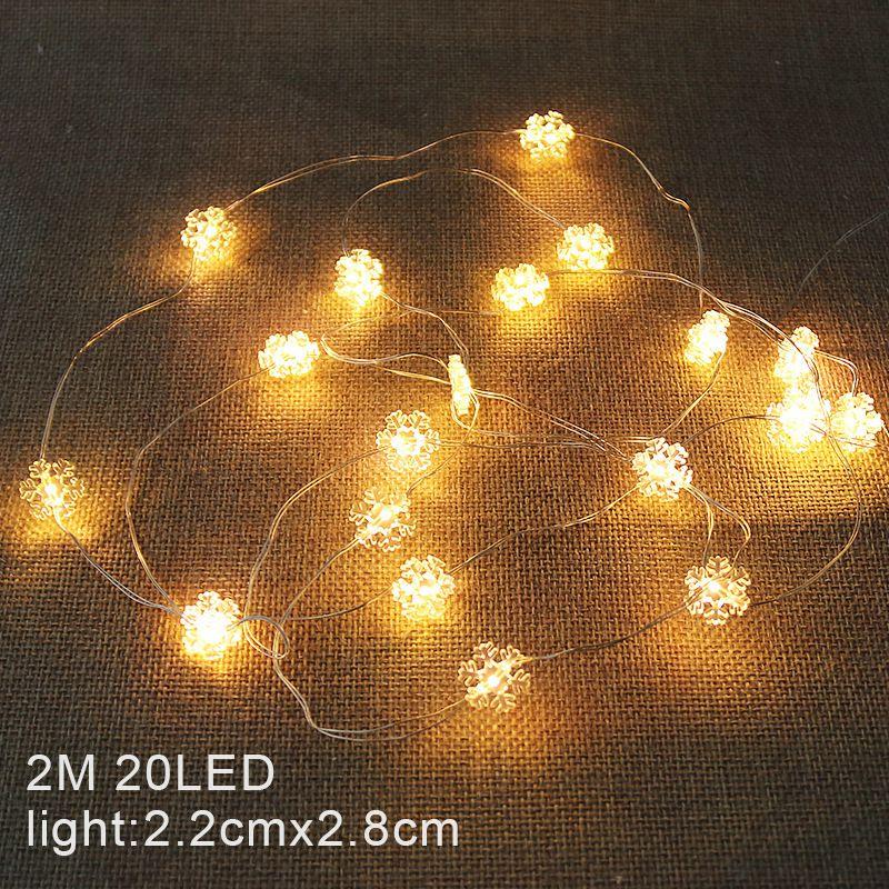 2m Hanging 20led Christmas Lights Snowflake Candy Cane Xmas Tree Battery Powered