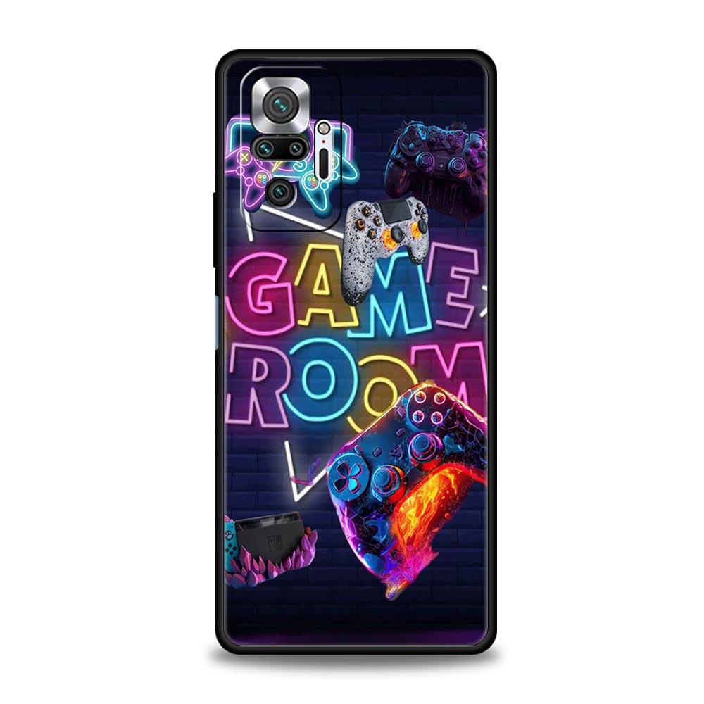 Game Controller Graphic Phone Case For Xiaomi Redmi Note 14 13 5G 10 11 12 Pro Plus 4G 14C 13C 12C 10C Black Cover